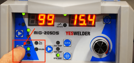 MIG 205 DS Control Panel